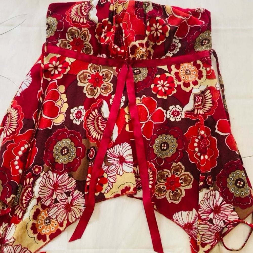 Self Esteem Red Floral Tank Top